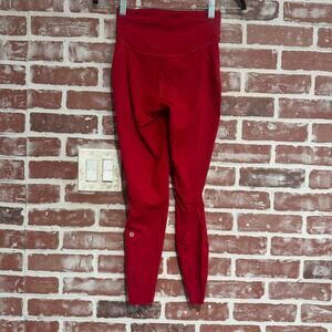 Lululemon Base Pace High Rise Running Tight 25” Red EUC Size 4